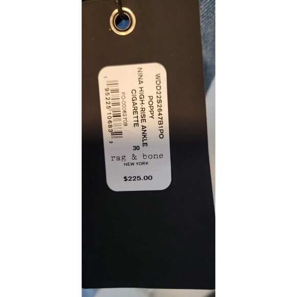 Rag and bone jeans womens nina ankle cigarrete high rise size 30 - Picture 8 of 16